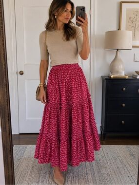 Lisa Marie Fernandez Skirt - Floral Maxi Skirt - Size Medium